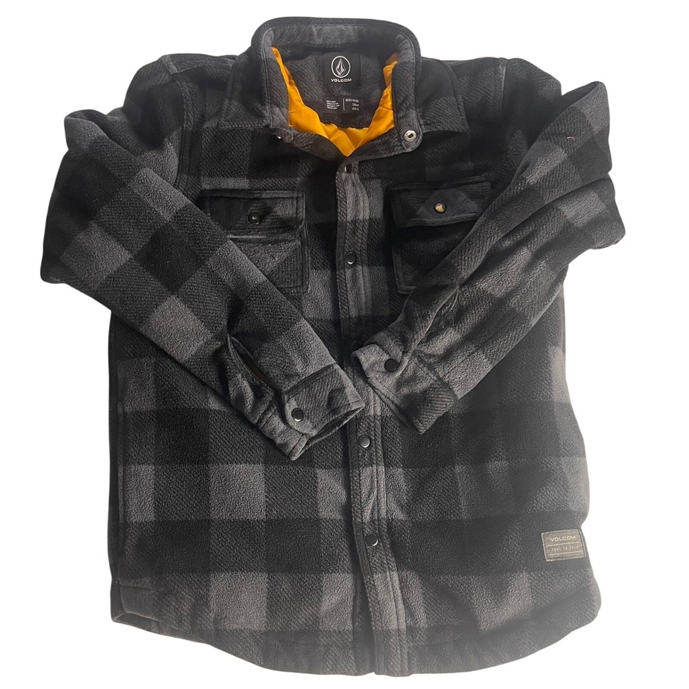 Volcom Plaid Flannel Jacket Boys 10Y Quilted Lined Skate Streetwear Grunge‎ Read
